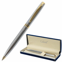 Ручка подарочная шариковая GALANT Marburg корпус серебристый с гравировкой золотистые детали пишущий узел 07 мм с