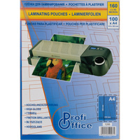Пленка-пакет для ламинирования ProfiOffice 216x303 мм (А4) 80 мкм глянцевая (100 штук в упаковке)