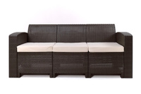 Rattan premium, диван трехместный, венге (3-х местная подушка)
