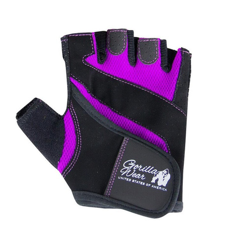 Женские перчатки для фитнеса - черный/фиолетовый GORILLA WEAR, черный