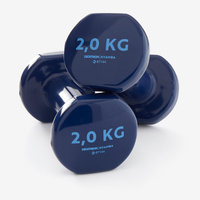 Набор гантелей 2×2 кг - темно-синий DOMYOS, синий/синий
