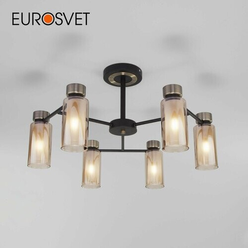 Люстра / Потолочный светильник со стеклянными плафонами Eurosvet Amado 70115/6 черный IP20