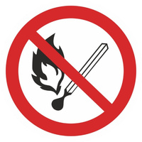 Наклейка EKF Запрещается пользоваться открытым огнем и курить Р02