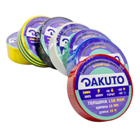 Изолента ПВХ DAKUTO 0,13х15х20 цветная