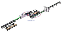 Система автоматической подачи-приёма заготовок в ленточно-делительный и четырехсторонний станок до 60 м/мин