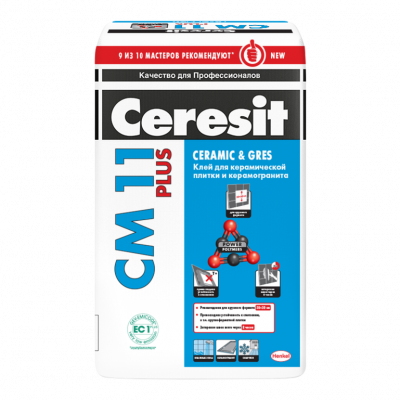 Клей для керамической плитки CERESIT СМ 11 Plus (25 кг) упак 48 шт