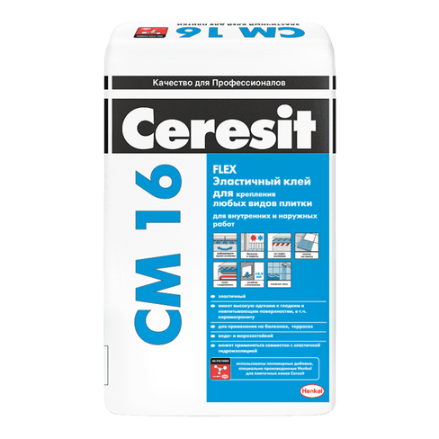 Клей для керамической плитки CERESIT СМ 16 Flex (25 кг) упак 48 шт