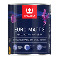 КРАСКА TIKKURILA Euro Matt 3 (А) 9Л интерьер