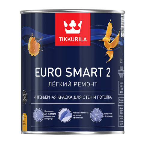 КРАСКА TIKKURILA Euro Smart 2 (VVА) 0.9Л интерьер