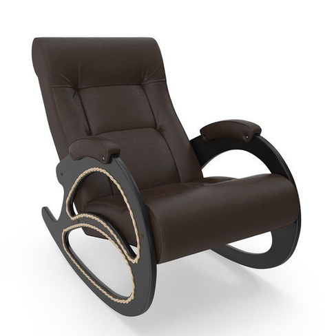 Кресло-качалка "Модель 4" с лозой, к\з "черный", "венге"