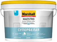 Краска водно-диспер.для потолков MARSHALL Maestro Белый потолок люкс 2,5л