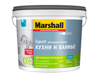 Краска водно-диспер.для стен и потолков Влагостойкая MARSHALL для Кухни и Ванной BW 4,5л