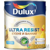 Краска водно-диспер.для стен и потолков Кухня и Ванная Мат.DULUX Ultra Resist BW 2,5л