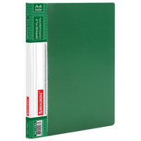 Папка с металлическим скоросшивателем и внутренним карманом BRAUBERG Contract зеленая до 100 л. 07 мм бизнес-клас