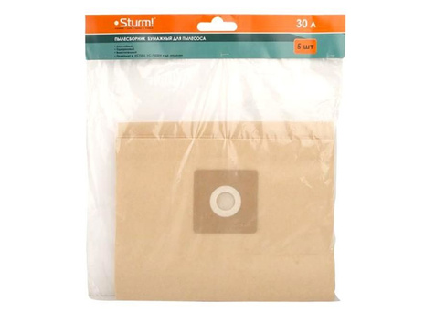 VC7203-885 Бумажные пакеты для пылесосов 30л STURM! 5шт/уп