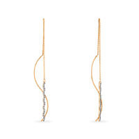 Серьги из золота 585 пробы с фианитами, 01-215982