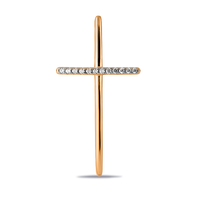 Декоративный крест из золота 585 пробы с фианитами, 01-315609