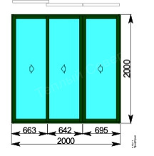 Окно слайдинг 2000х2000 алюминий