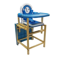 Стол-стул для кормления Babys Hedgy (ежик) синий лакированный Сенс-М