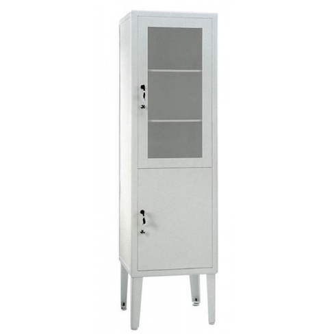 Шкаф 1-створчатый, 2-дверный (двери – стекло, металл) 435х400х1605 мм