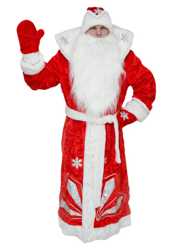 Карнавальный костюм взрослый Дед Мороз Люкс р.52-54 рост 180 см Фабрика Бока