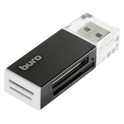 Кард-ридер внешний USB 2.0 Buro BU-CR-3104, черный