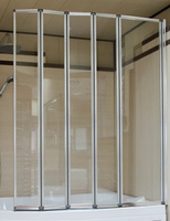 Шторка на ванну Radomir стеклянная, складная (5 секций, прозрачная, профиль хром) (1-08-2-0-0-1360)