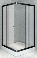 Душевой уголок Radomir Дрим 90 чёрный, квадратный (стекла прозрачные) (1-09-6-0-0-1180), без поддона