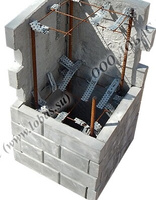 Столб бетонный "под кирпич" СБОРНЫЙ сечение 40*40см высота 36 см