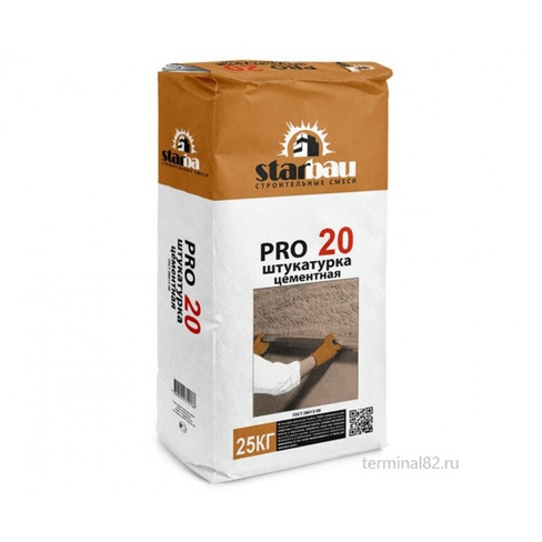 Штукатурка цементная StarBau PRO 20 (25 кг)