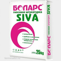 Штукатурка SIVA гипсовая легкая для ручного нанесения белая БОЛАРС 25кг