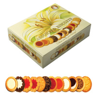 Печенье SANTA BAKERY ассорти 12 видов сдобное 750 г картонная коробка