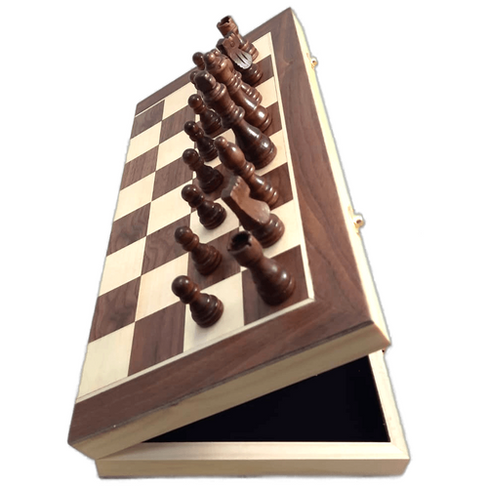 Шахматы магнитные с деревянной доской 40 см. LEAP