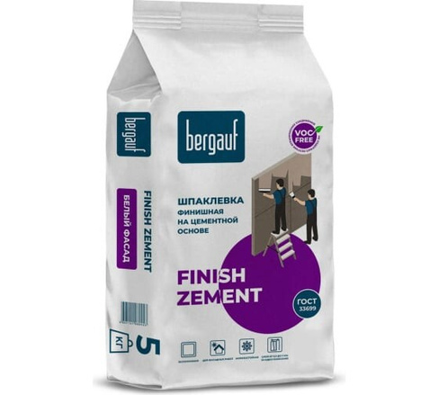 Шпаклевка цементная финишная Finish Zement 5 кг Bergauf 1 уп 108 шт