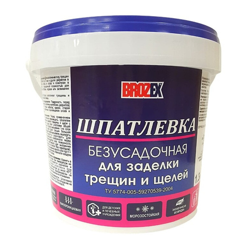 Шпатлевка для щелей 1, 3 кг BROZEX ЛКЗ x 12/432