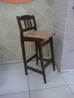 Деревянный барный мягкий стул, цвет "анегри"
