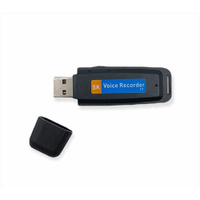 Диктофон FLESH USB без встроенной памяти, мини диктофон с записью на карту microSD/ черный SV007