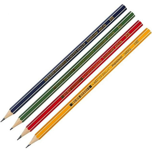 Заточенный шестигранный чернографитный карандаш INFORMAT ZEBRA