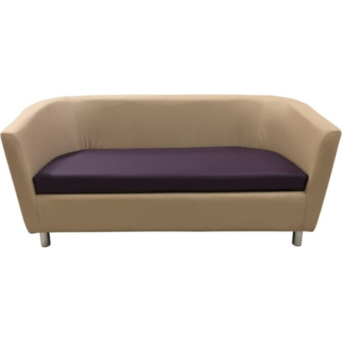 Двухместный диван Мягкий Офис бежево-фиолетовый