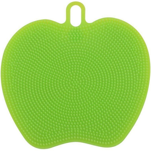 Силиконовая щетка для мытья посуды, овощей и фруктов МУЛЬТИДОМ Вкусное яблоко