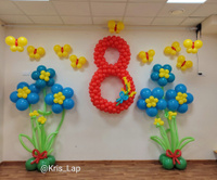 Оформление детского сада на 8 марта " Бабочки и цветочки"