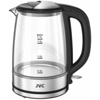 Чайник электрический JVC стеклянный 1,7 л с контроллером STRIX, фильтр от накипи, светодиодная подсветка, индикация вклю