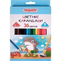 Классические цветные карандаши Пифагор Веселые акулята