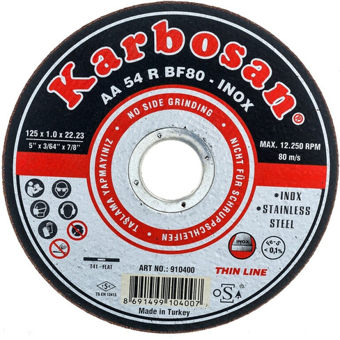 Отрезной диск по нержавеющей стали Karbosan INOX