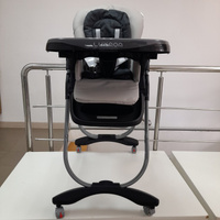 Стульчик для кормления Luxmom Baby High Chair цвет черный/серый
