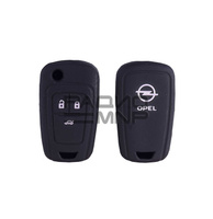 Чехол резиновый для смарт-ключа Opel, 3 кнопки, выкидной (чёрный)