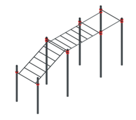 Воркаут комплекс 40 с наклонным рукоходом 89 5470х1500х2600