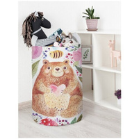 Корзина для игрушек JoyArty "Добрый медведь в цветах" 40x60 см