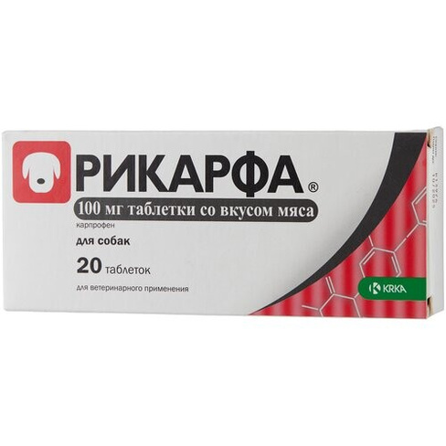 Таблетки KRKA Рикарфа 100 мг, 30 мл, 20шт. в уп., 1уп.