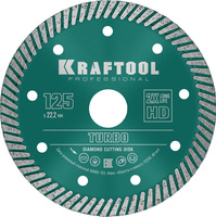 KRAFTOOL Turbo, 125 мм, (22.2 мм, 10 х 2.4 мм), сегментированный алмазный диск (36682-125)